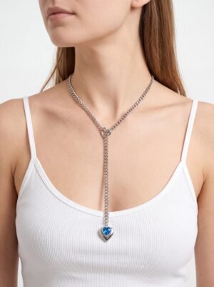 Heart Crystal Charm Slip Chain